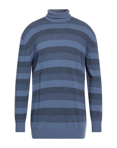 Cashmere Company Man Turtleneck Slate blue Size 42 Wool, Cashmere