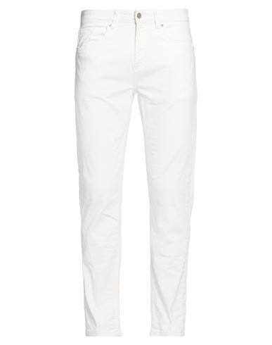 Man Jeans White Size 30 Cotton, Elastane