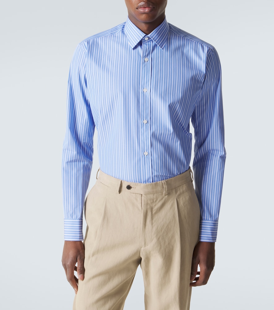 Striped cotton poplin shirt