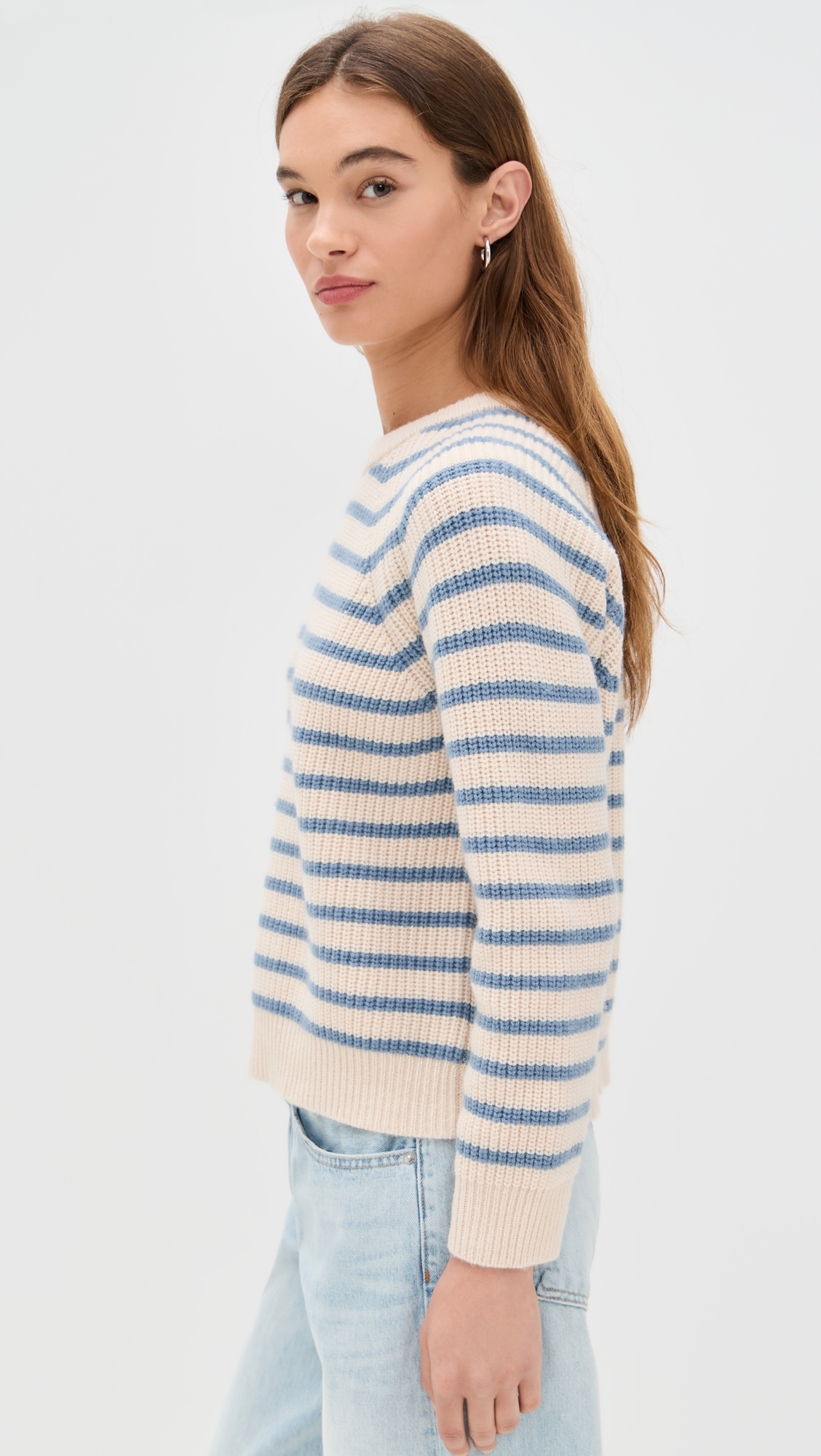 Marea Marea Sweater Ivory/Atlantic Blue Stripe