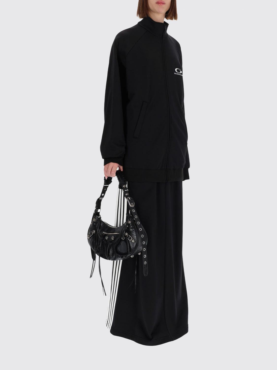 Logo-print cut-out sweatshirt - Black
