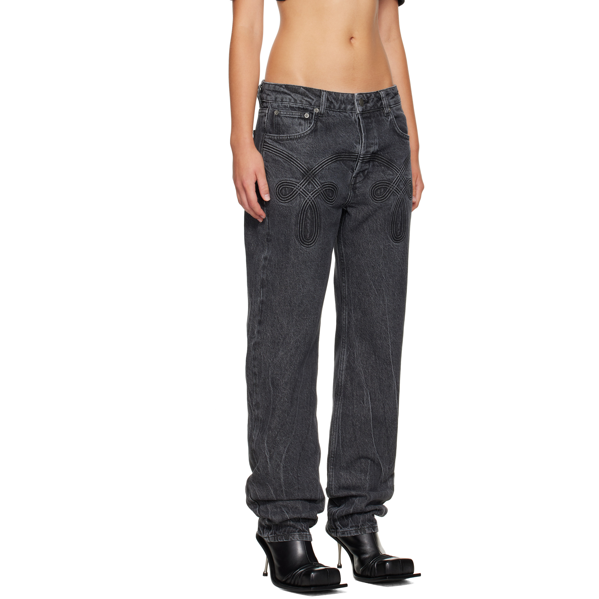 Black Braided Jeans