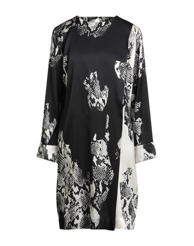 Woman Midi dress Black Size 12 Silk, Elastane