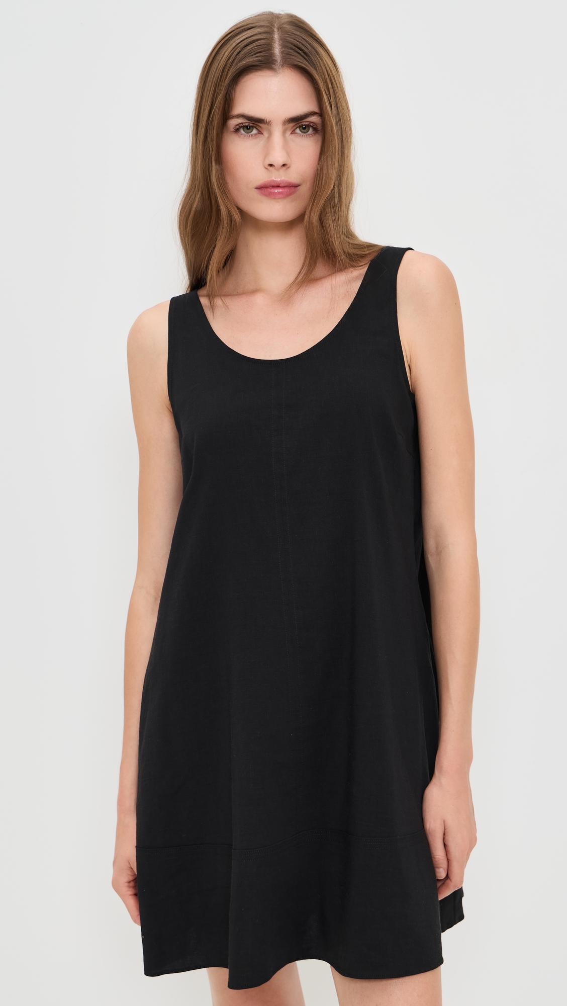 Tank Flare Mini Dress Black