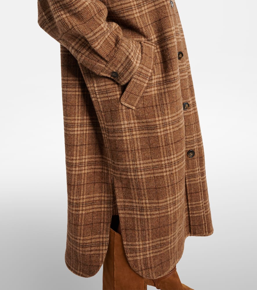 Gislene checked virgin wool coat