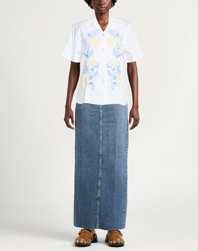 Woman Shirt White Size 4 Cotton, Elastane