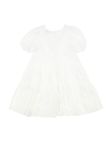 Abito A Balze Pizzo Rebro Kid Girl Kids' dress White Size 11 Polyamide, Cotton, Viscose