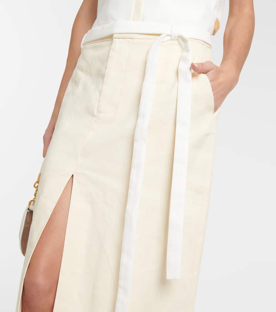 SIR Dune mid-rise linen-blend maxi skirt