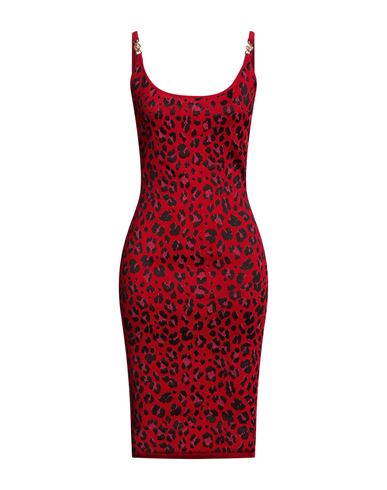 Woman Midi dress Red Size 2 Viscose, Polyamide, Polyester, Elastane