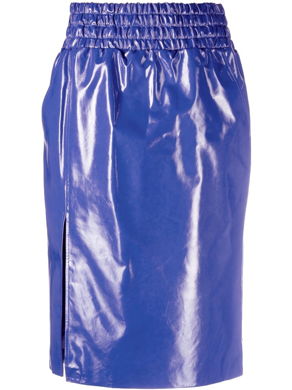 High-shine finish midi skirt - Blue