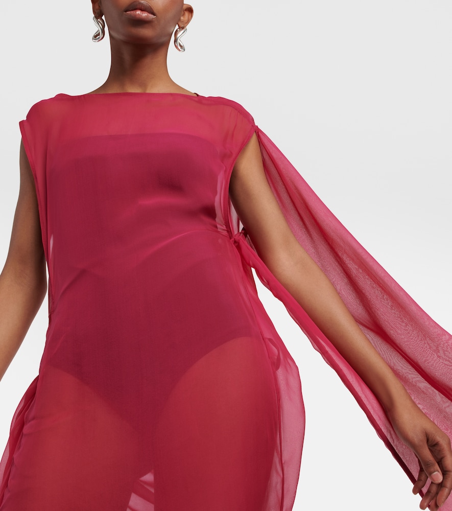 Abito draped silk maxi dress