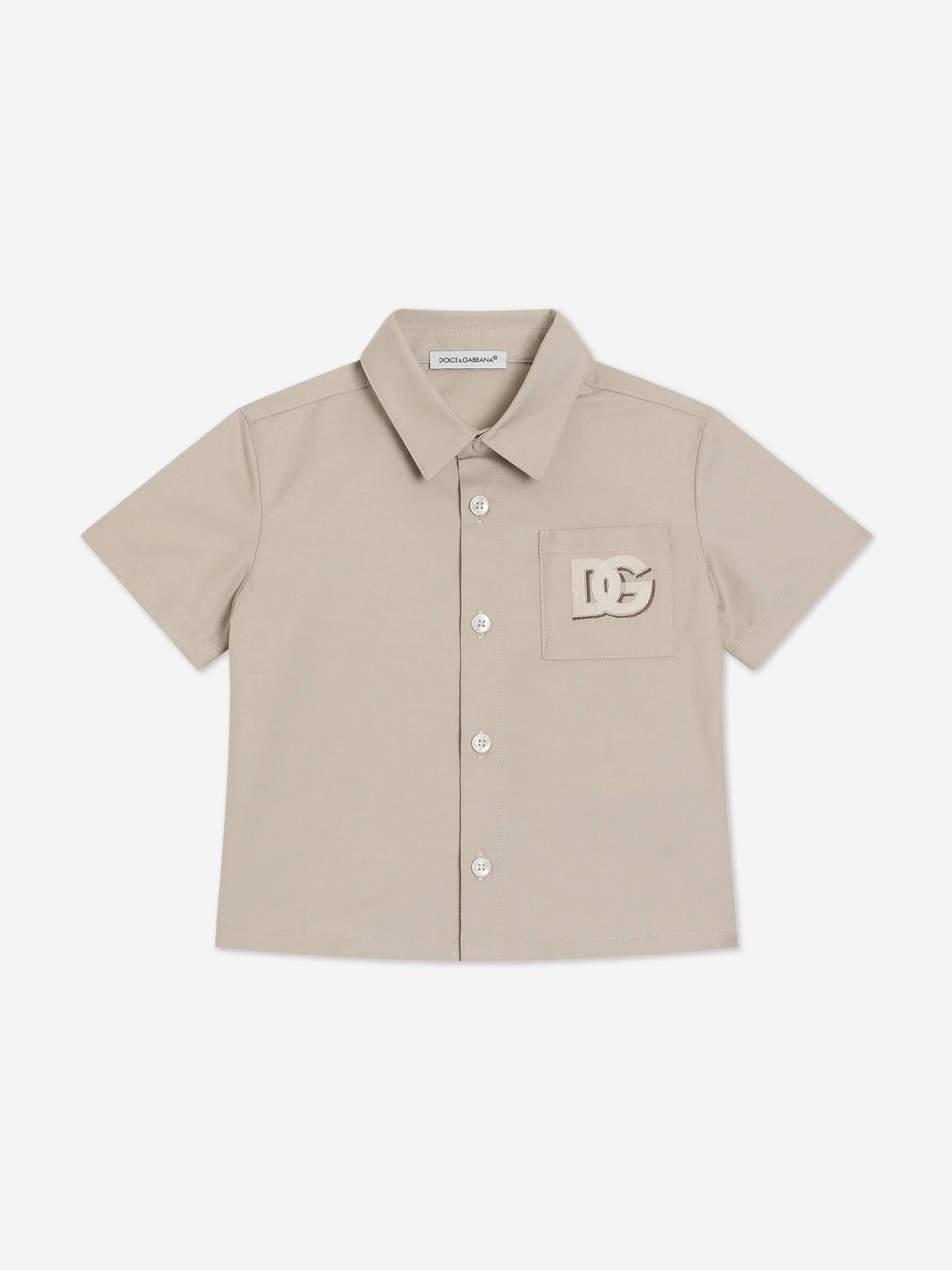 Dolce & Gabbana Baby Boys Logo Shirt in Beige 12 - 18 Mths