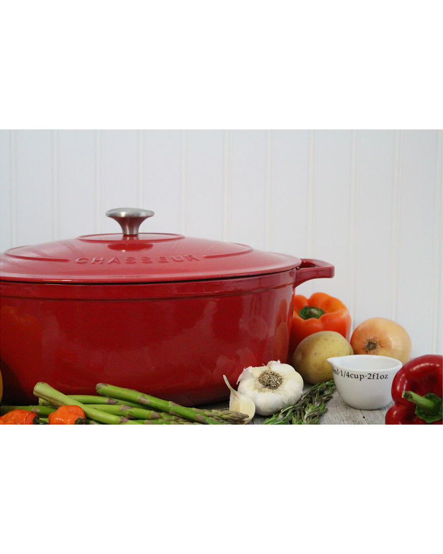 7.25qt Red French Enameled Cast Iron Dutch Oven