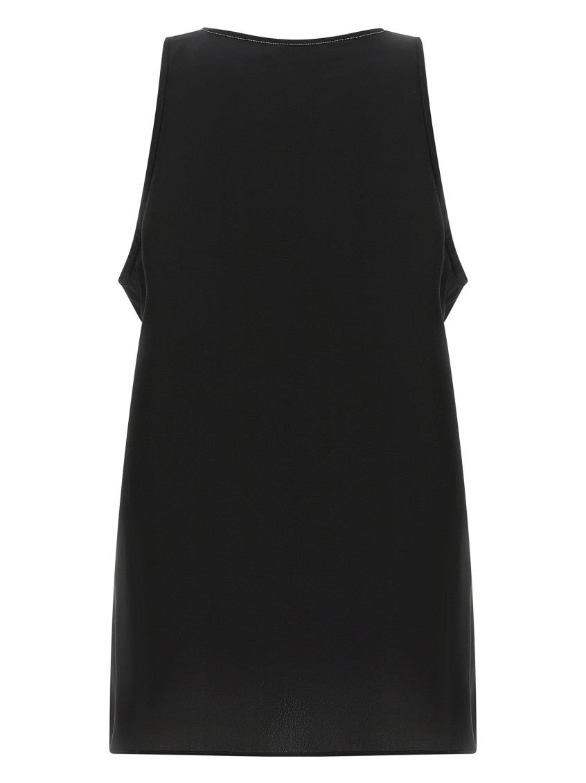 Brunello Cucinelli - monile silk top sleeveless round neckline