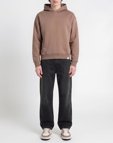 Man Sweatshirt Taupe Size S Cotton, PES