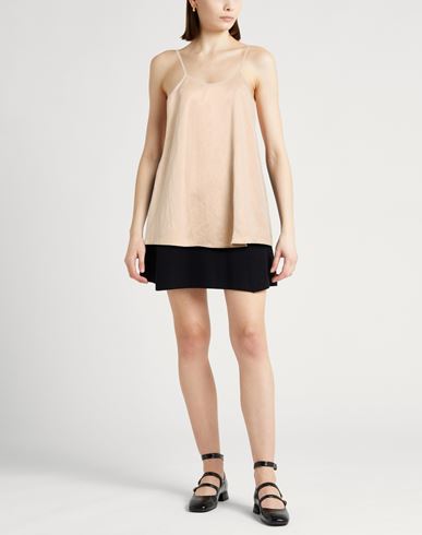 Crème Woman Top Beige Size 6 Lyocell, Linen, Silk