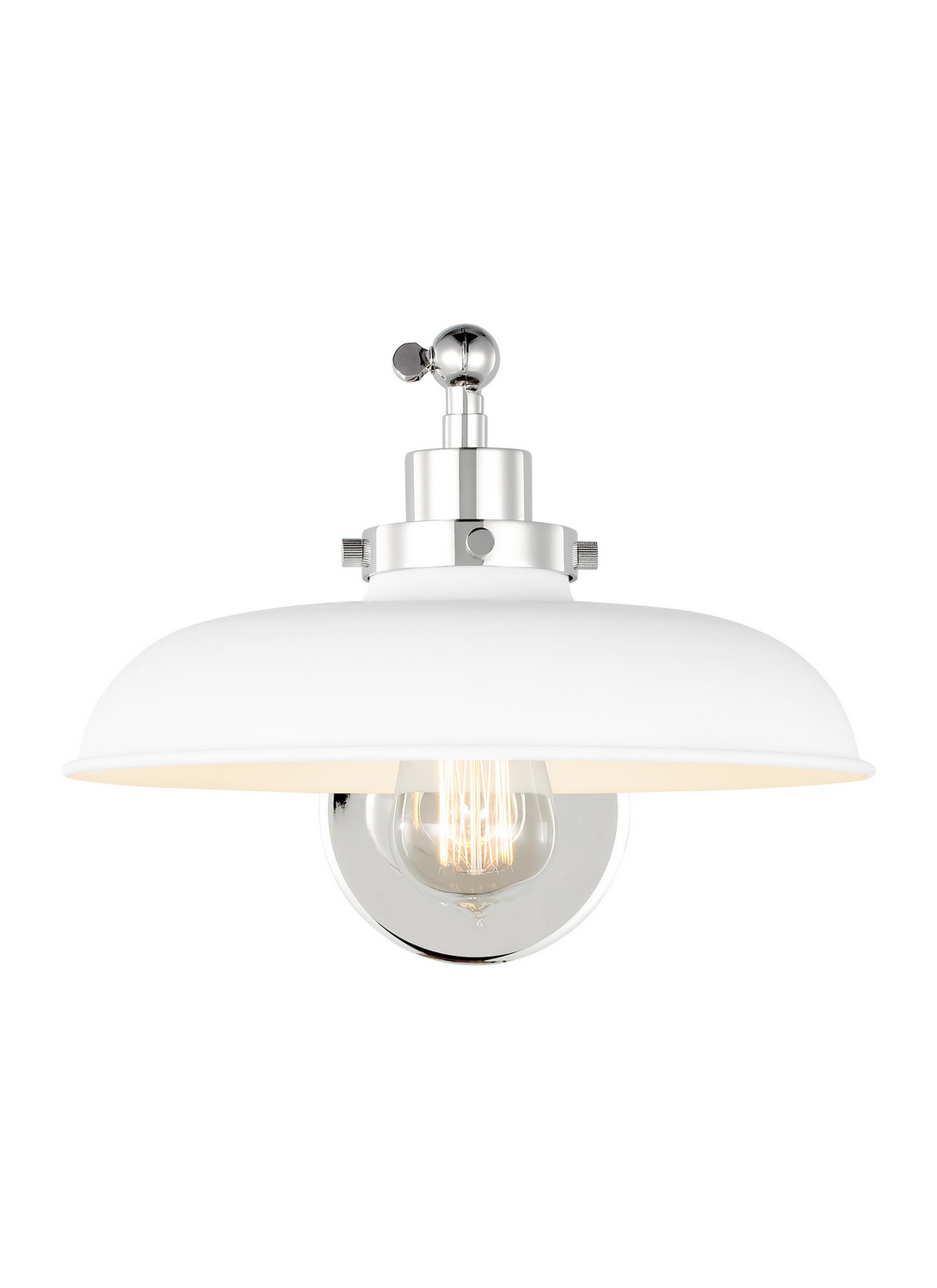 Visual Comfort Studio Wellfleet Wall Sconce in Matte White And Polished Nickel by Chapman & Myer