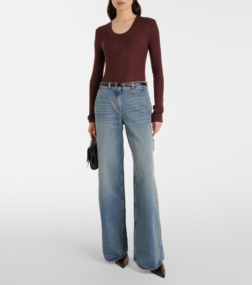 Courrèges Logo wide-leg jeans