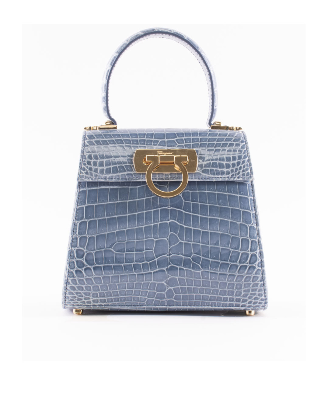 Buckle alligator handbag