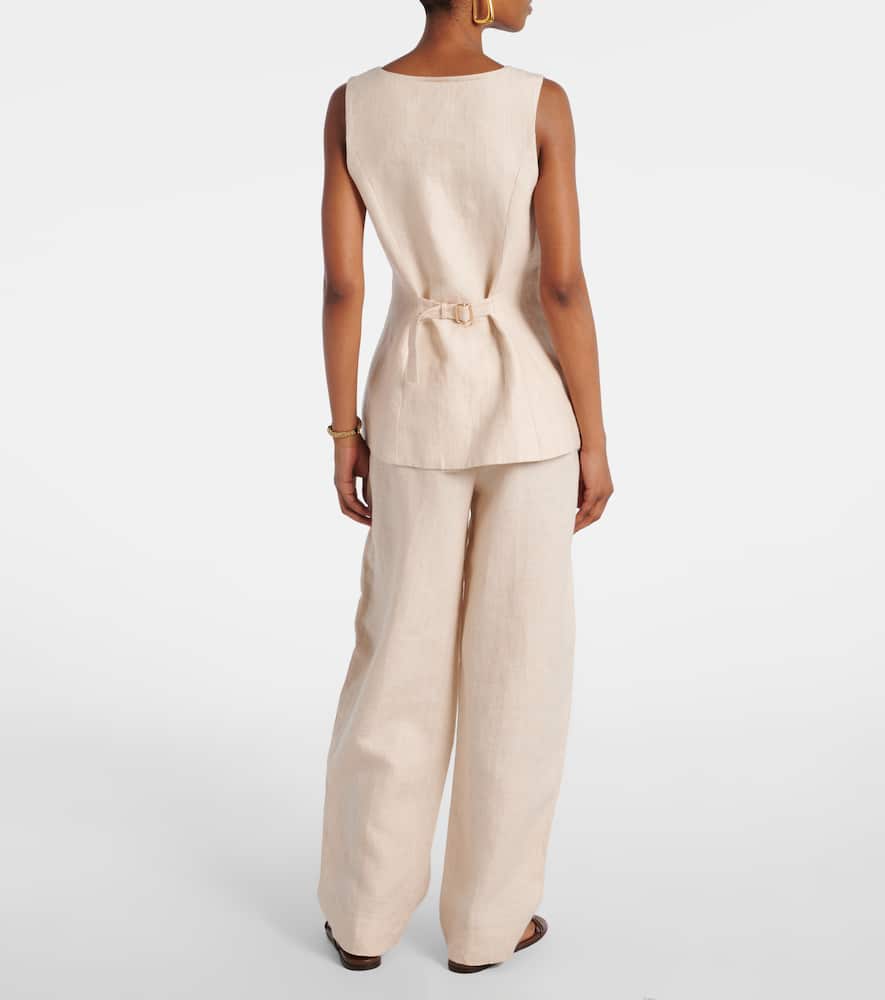 Lucille pinstripe linen vest