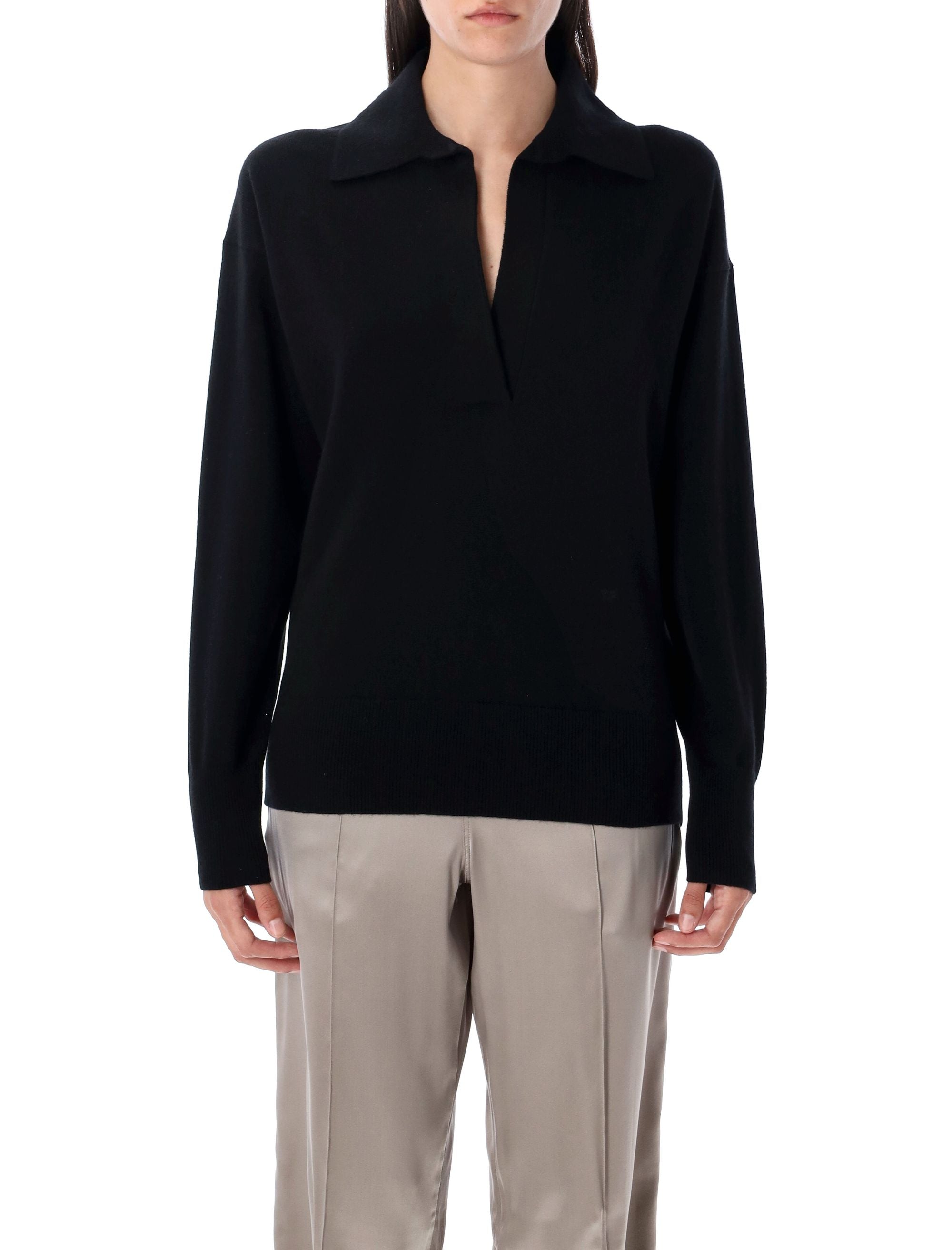 LONG SLEEVE CASHMERE POLO