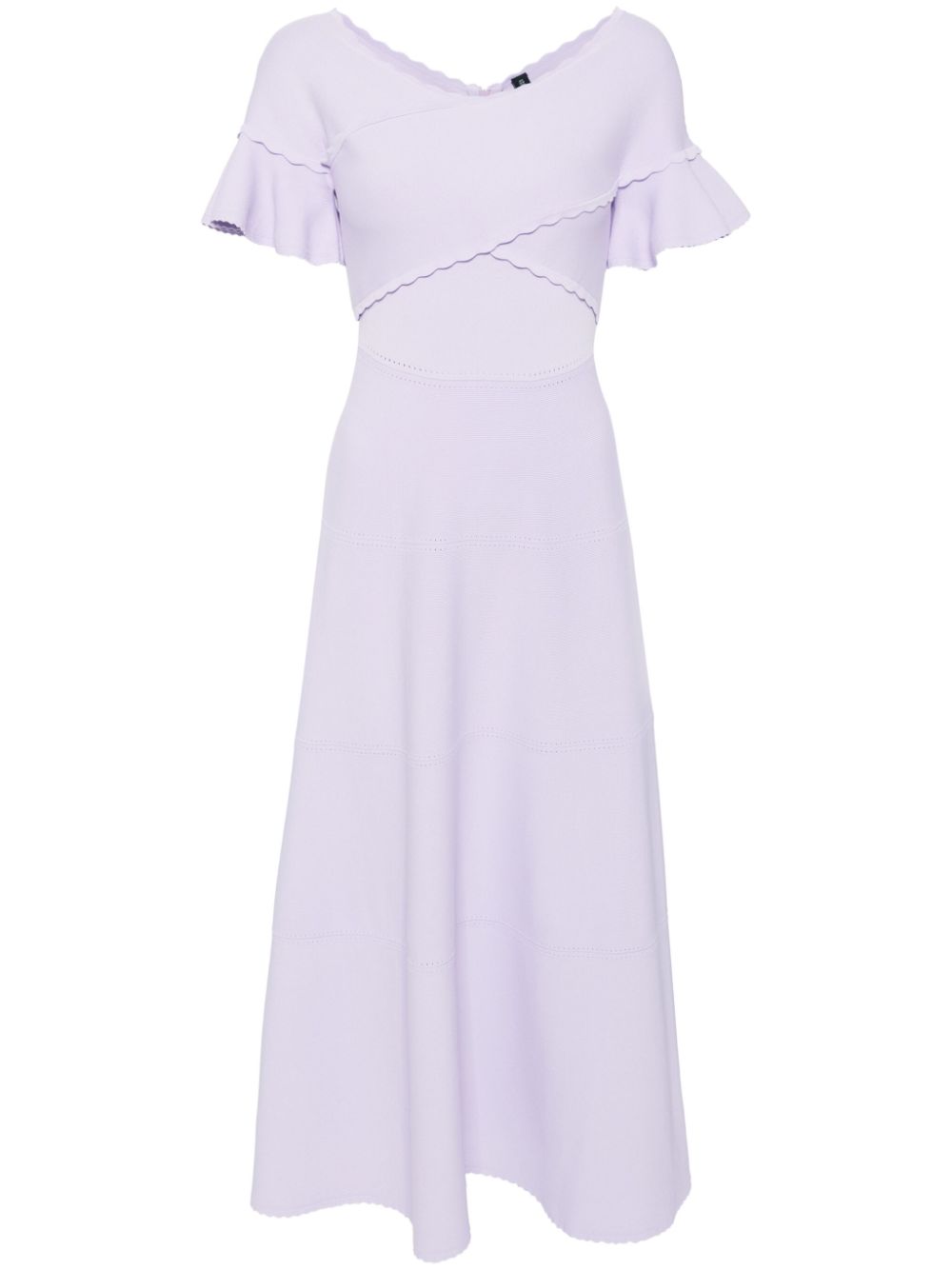 Wrap front knit gown - Purple