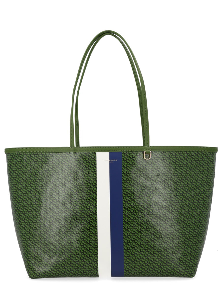 Coated Canvas the Racer Tote Shoulder Bag with All-over Logo