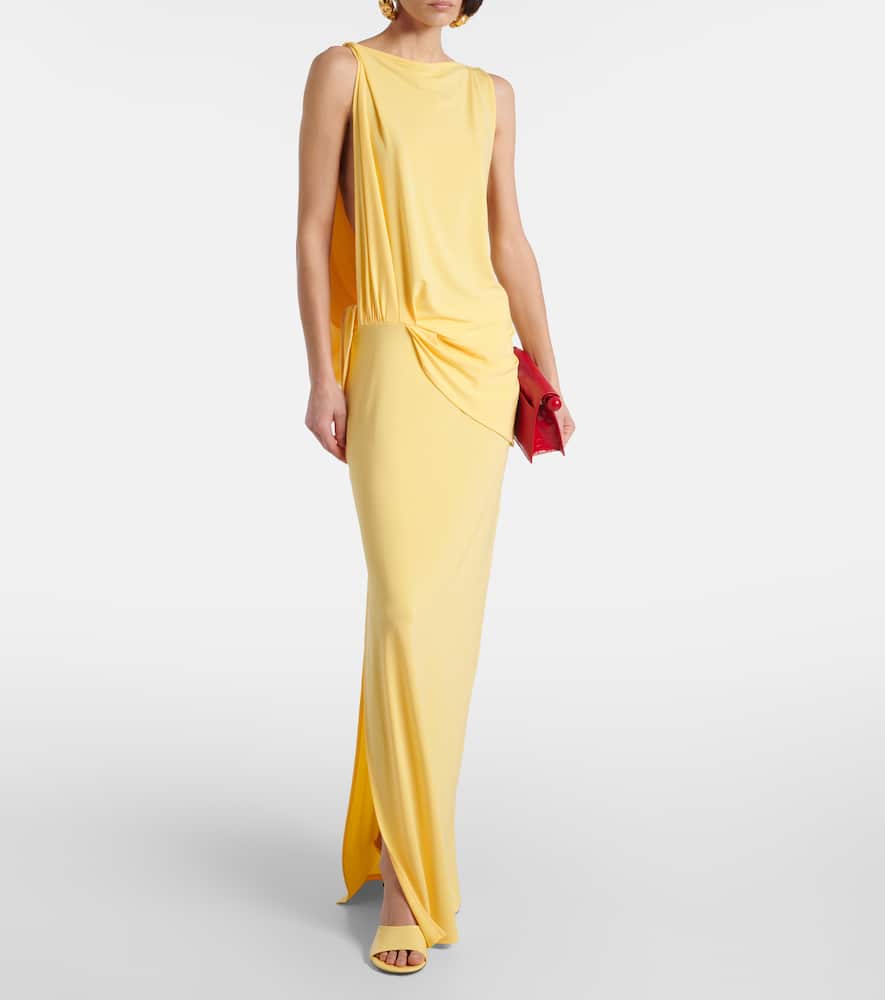 Peplo jersey maxi dress