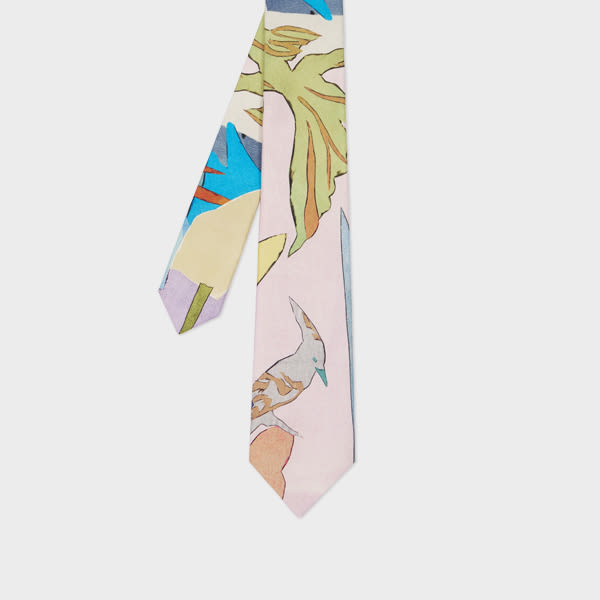 Pastel 'River Collage' Tie Blue