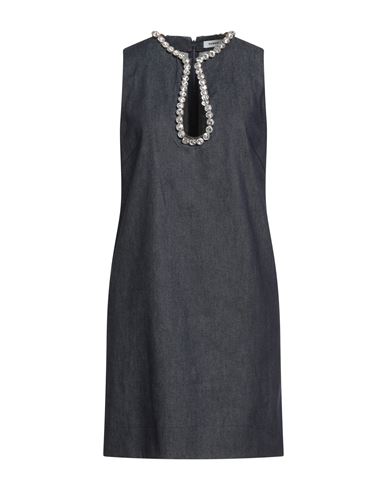 Woman Mini dress Blue Size 10 Cotton