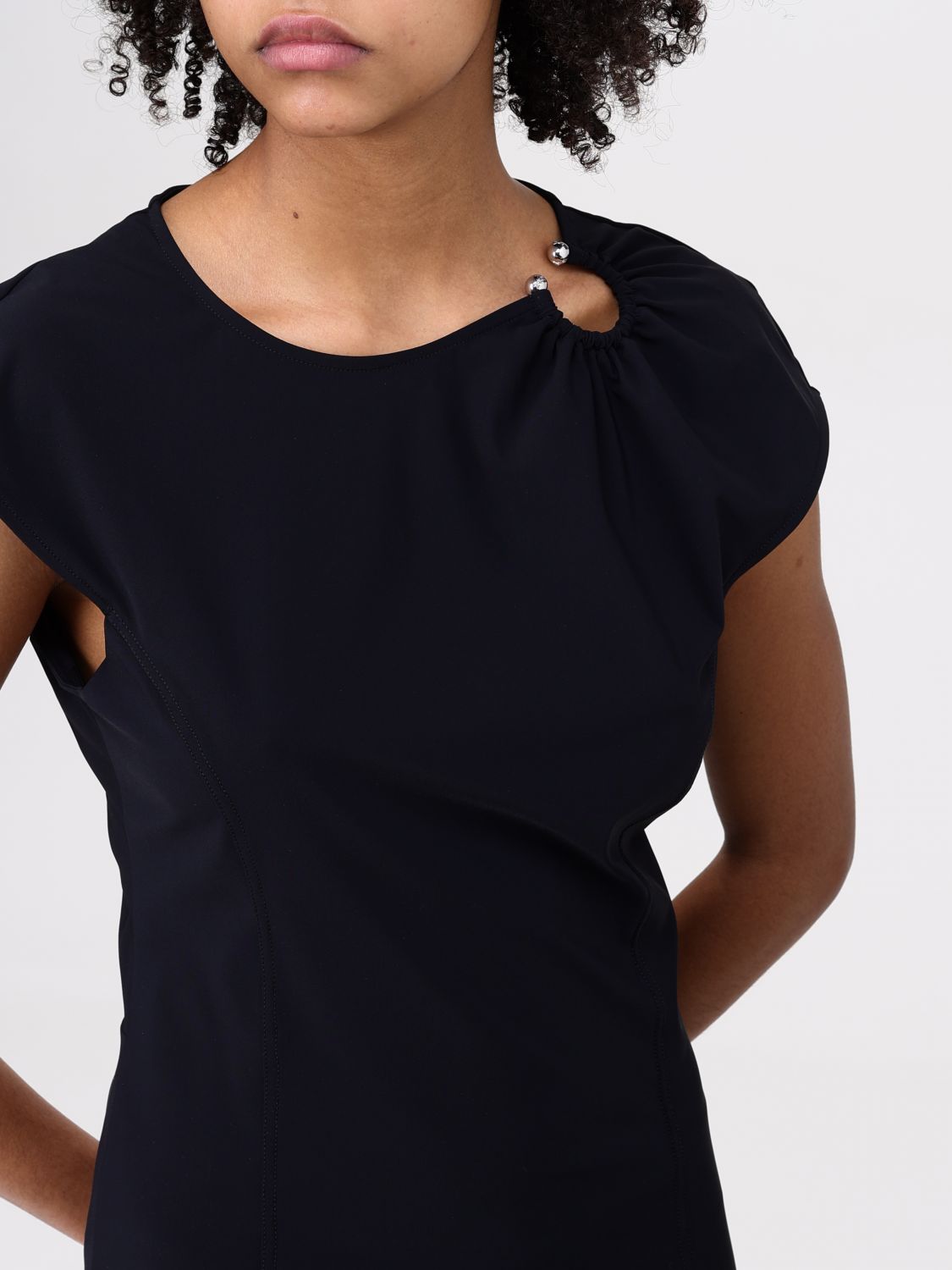 Piercing-detail mini dress - Black