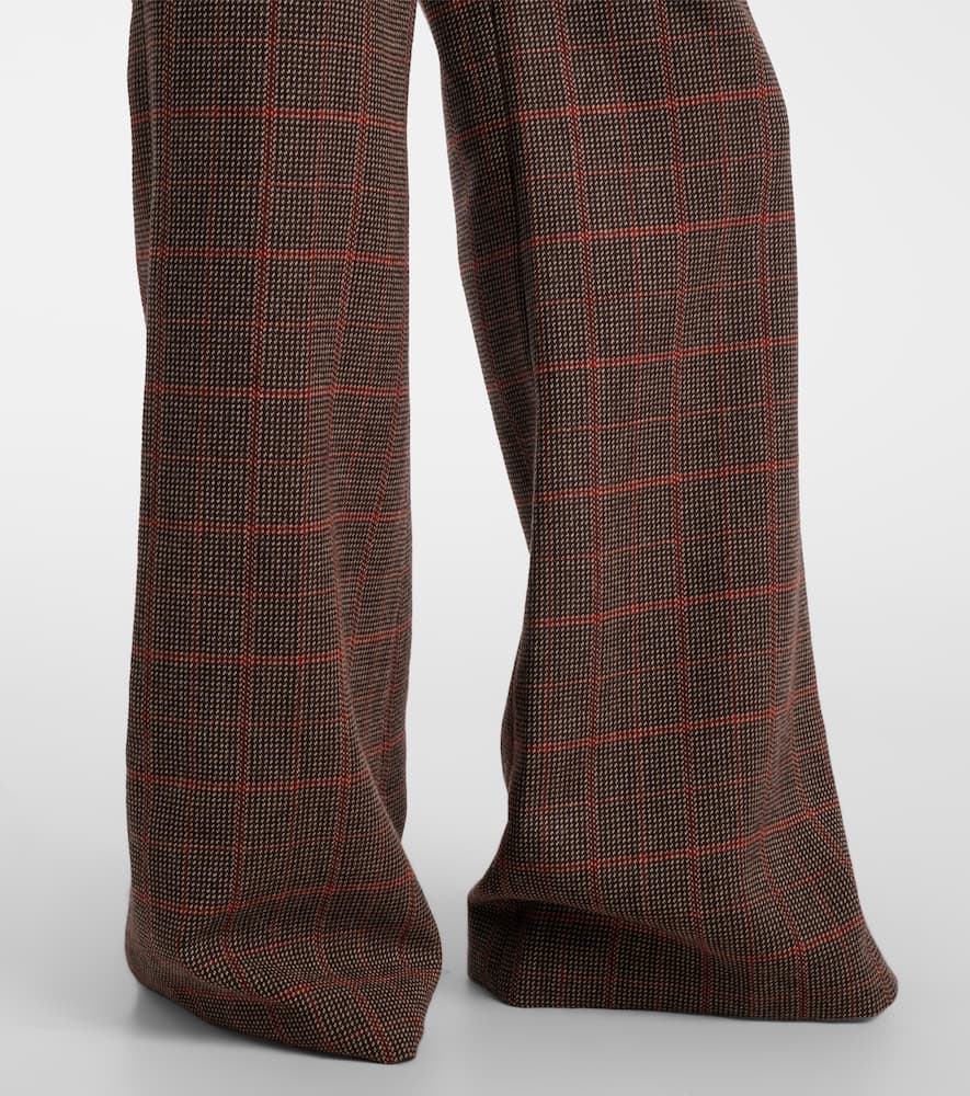 Chloé Checked high-rise wool flared pants