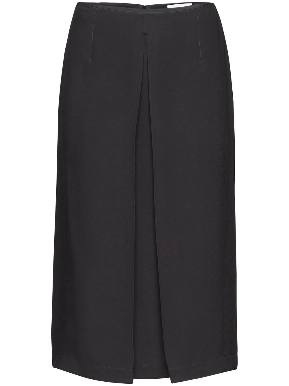 Pleat-detail midi skirt - Black