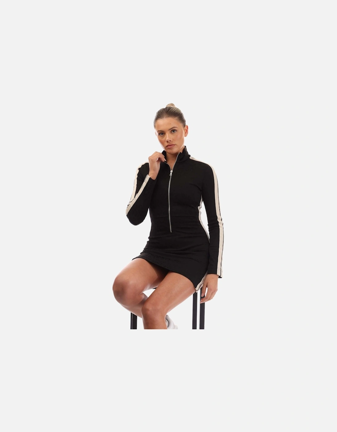 Palm Angels Women's Jacquard Leopard Track Mini Dress - Black - Size: 10