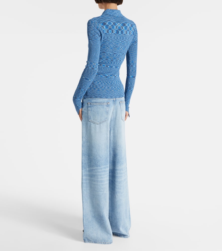 Space-dyed polo sweater