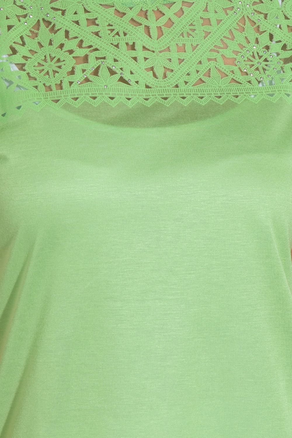 Klass. Women's Embellished Jersey Top in Bright Green | : Mediu