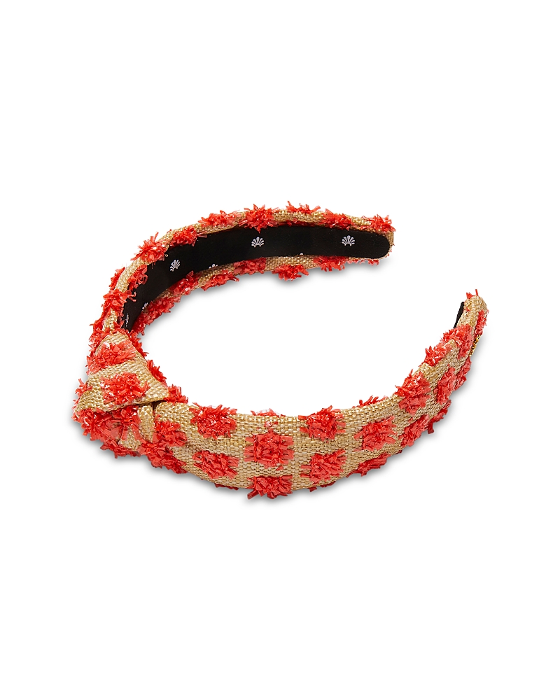 Slim Dotted Raffia Knotted Headband