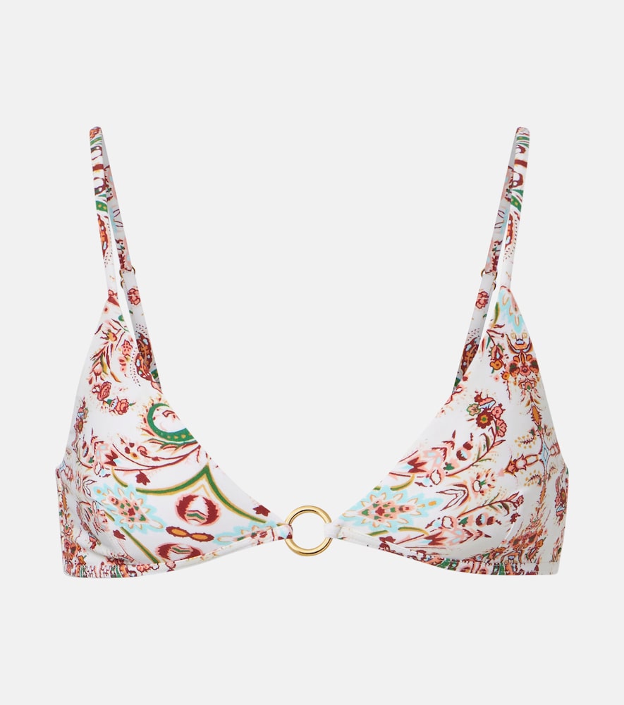 Greece printed triangle bikini top