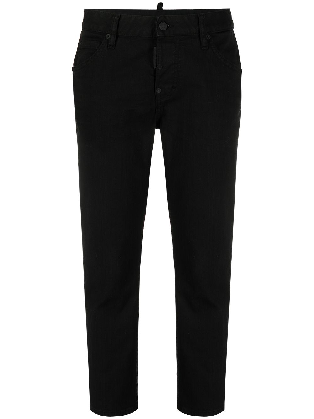 Cropped low-rise jeans - Black