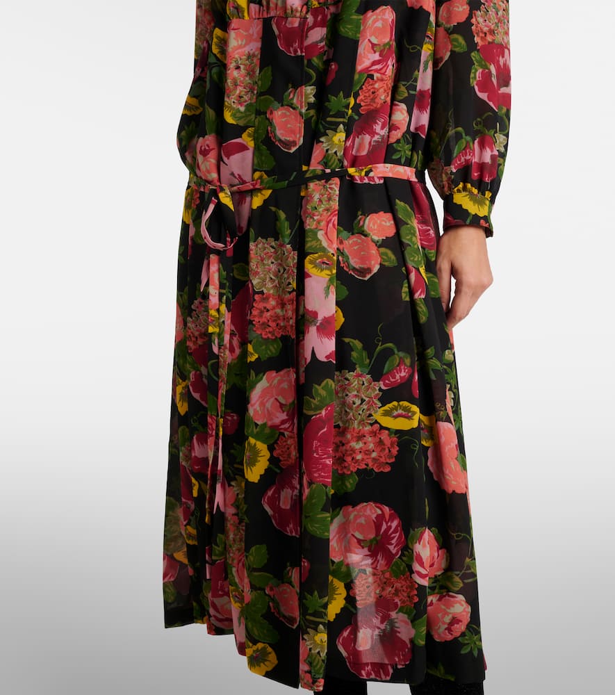 Georgette and jersey midi dress
