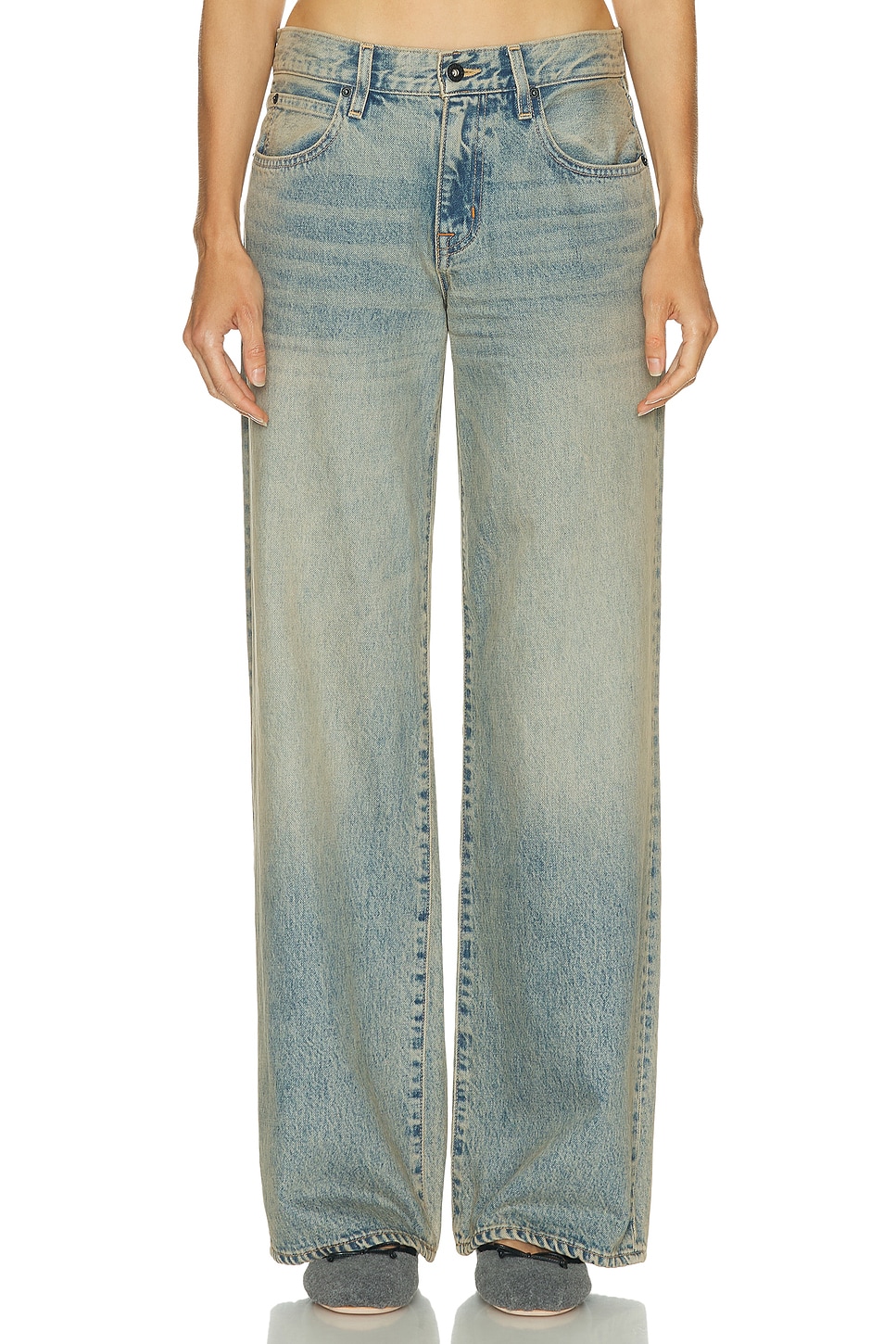 SLVRLAKE Mica Low Rise Wide Leg in Burning Desire - Blue. 30 also , 24, 25, 26, 27