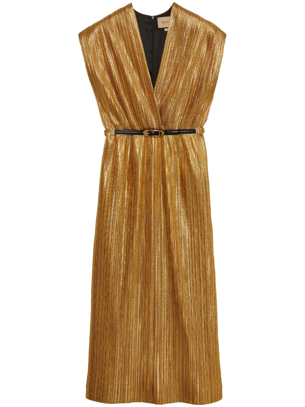 Cady lamé midi dress - Gold