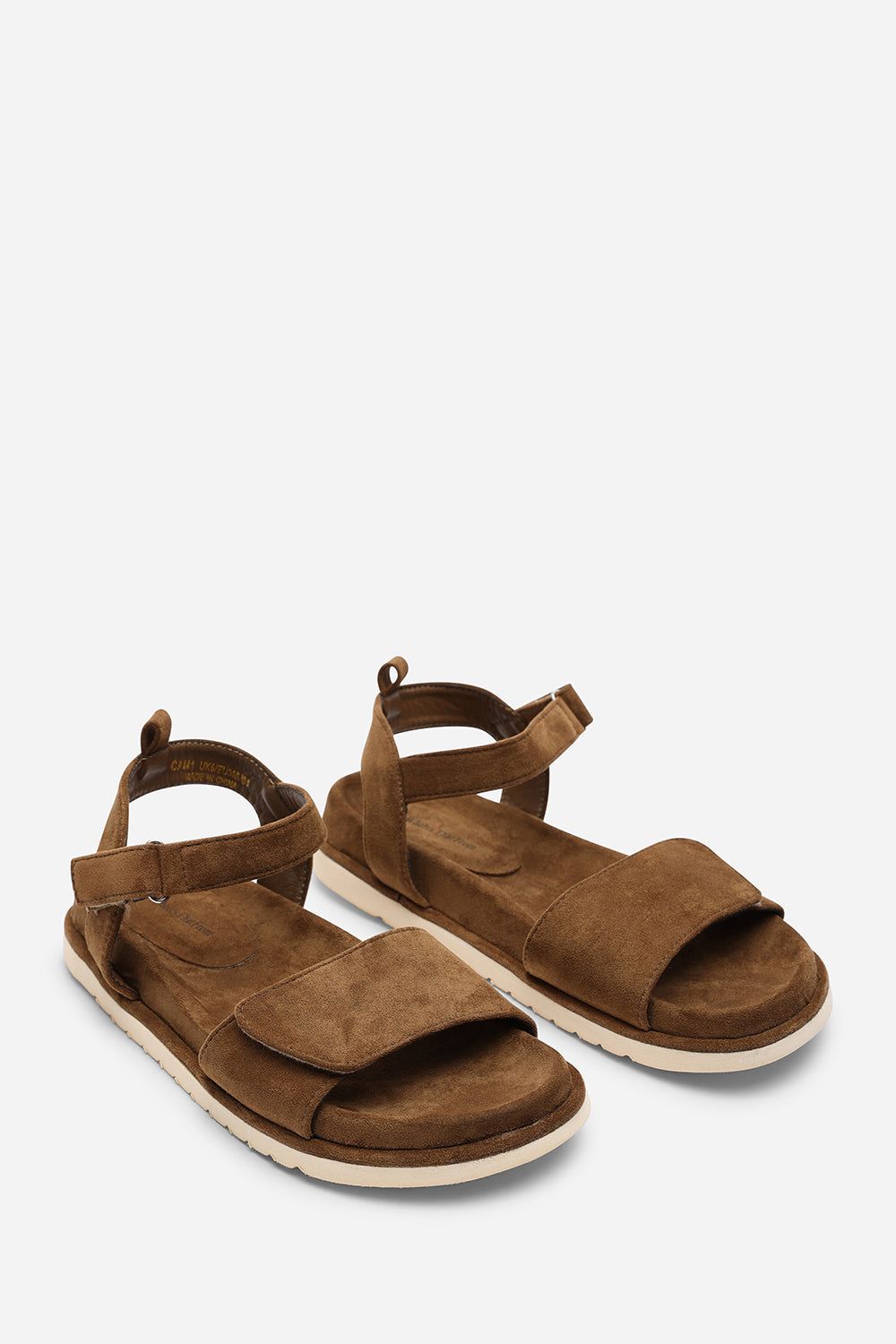 Where's That From Women's 'Brivya' Double Strap Sandals with Velcro Closure in Khaki