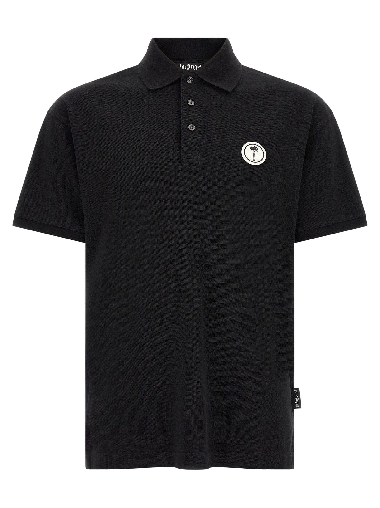 Logo-Patch Cotton Piquet Polo Shirt — Black