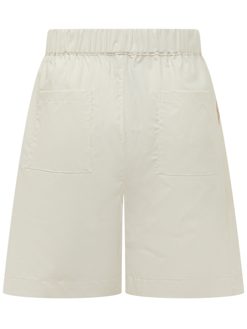 Beige Solid Shorts