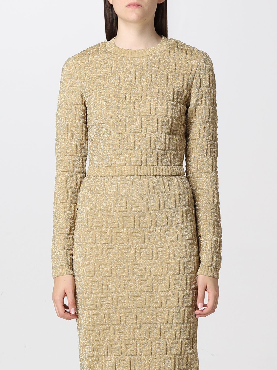 Cropped jumper with all-over logo