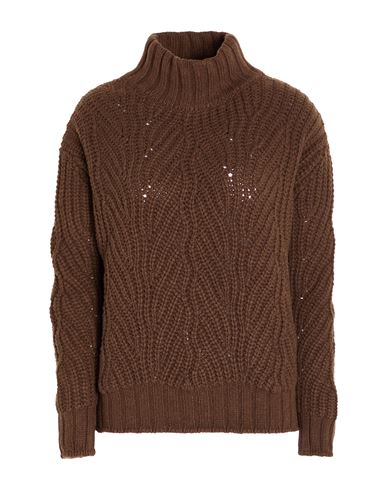 Woman Turtleneck Dark brown Size 8 Wool, Cashmere