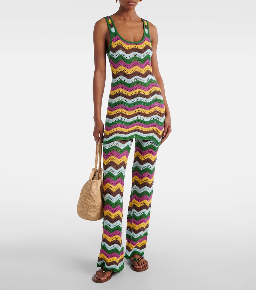 Lindsay striped crochet minidress