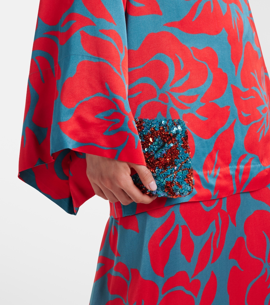 Charli printed satin top