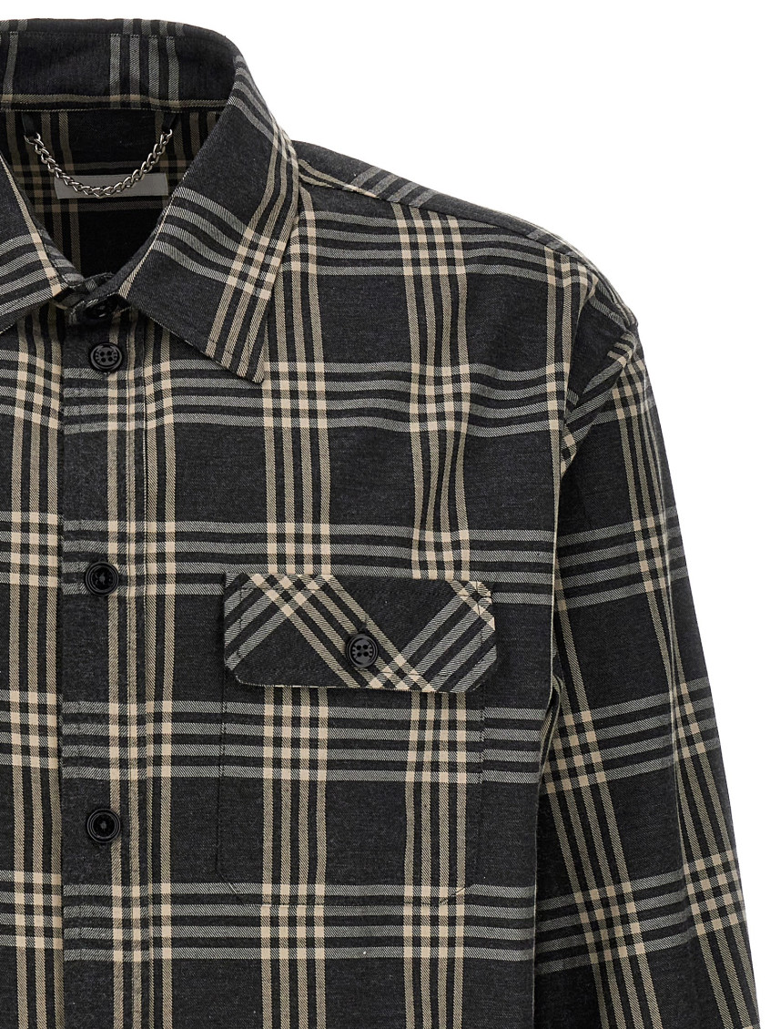 -Logo Shirt Camicie Grigio-Uomo